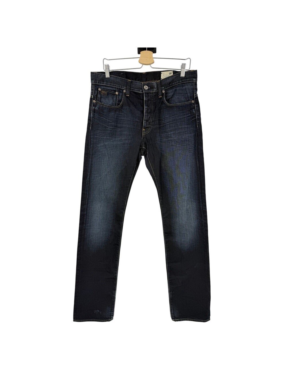 G-Star RAW 3301 Slim Jeans Mens 33x34 Stretch Denim Straight Leg 5 Pocket